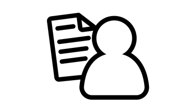 Ein stilisiertes Bild eines Menschen, das in einem minimalistischen Design dargestellt ist, mit klaren Linien und Formen.